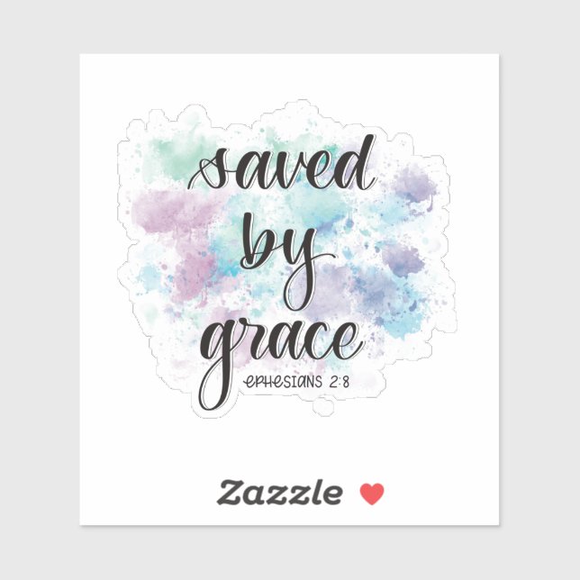 Sticker Sauvé par grâce | arrière - plan aquarelle (Feuille)