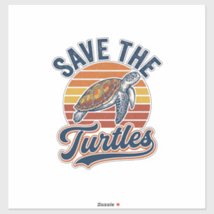 Sticker Sauver les tortues Design de T-Shirt de Tortue de
