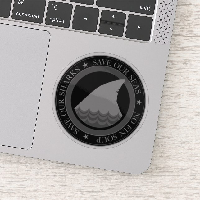 Sticker sauver nos requins (Détail)