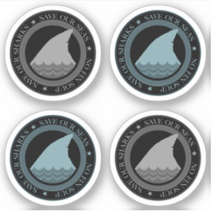 Sticker sauver notre pack requins 4