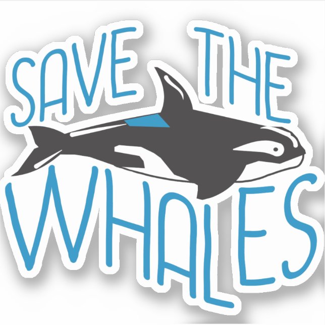 Sticker Sauvez les baleines (Devant)