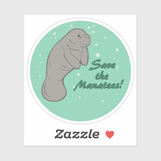 Sticker Sauvez les Manatees ! (Feuille)