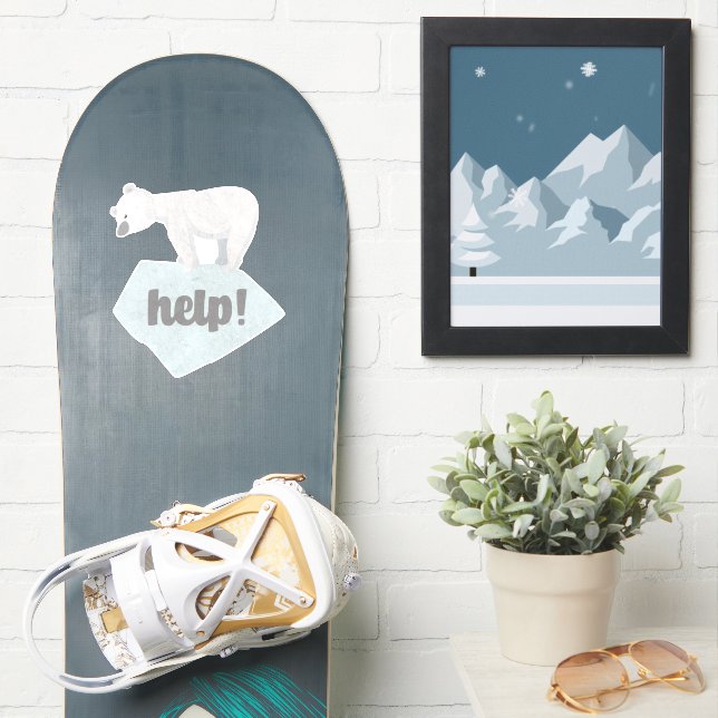 Sticker Sauvez l'ours polaire (Snowboard)