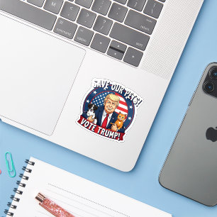 Sticker Sauvez nos animaux de compagnie Votez Trump Pets F