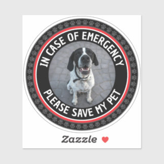 Sticker SAVE MY PET Safety Alert Custom Photo Modern 
