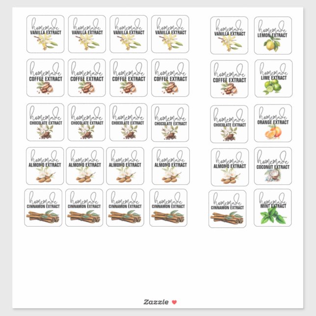 Sticker Saveurs d'extraction mixtes 1 (Feuille)