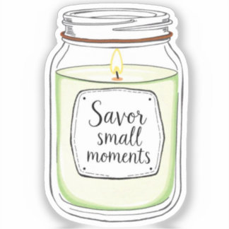 Sticker Savourez de petits instants Bougie de pot