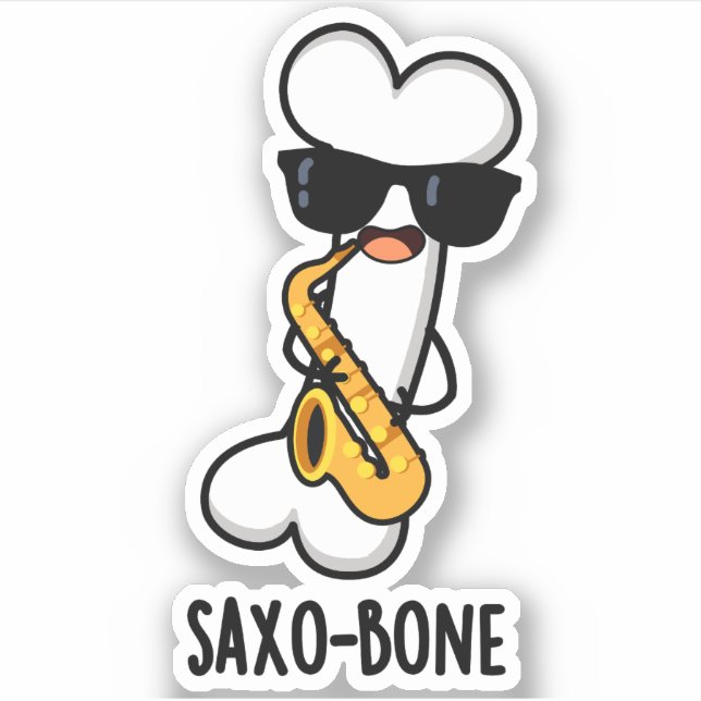Sticker Saxo-os Funny Bone Funny Musique Pun (Devant)