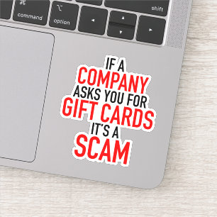 Sticker Scam carte cadeau - Prévention des fraudes