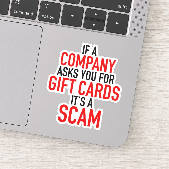 Sticker Scam carte cadeau - Prévention des fraudes (Détail)