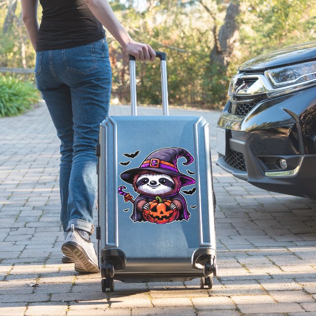 Sticker Scary Halloween Sloth Witch Costume Casquette Mer  (Valise Insitu)