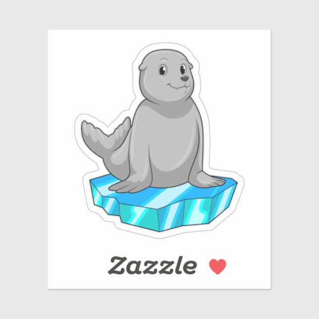 Sticker Sceau avec flocons de glace (Feuille)