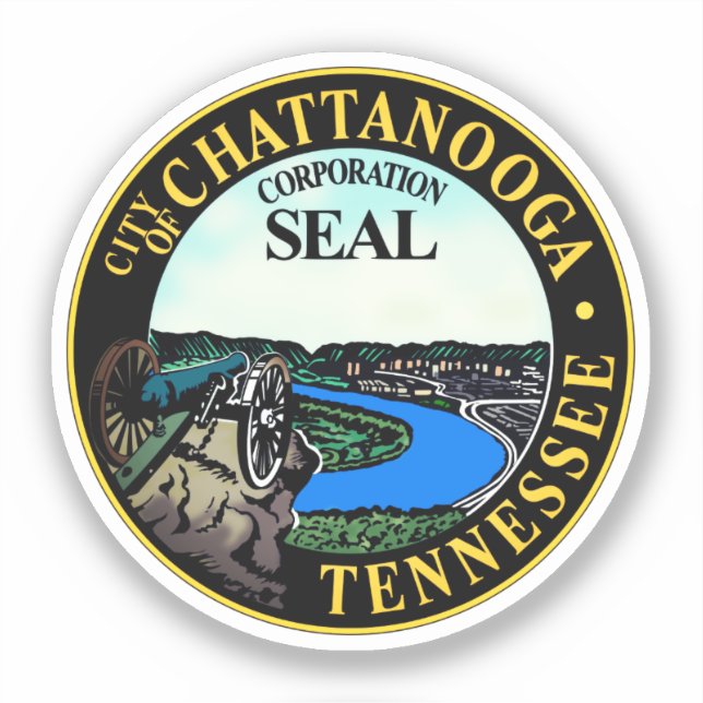 Sticker Sceau de Chattanooga, Tennessee (Recto)