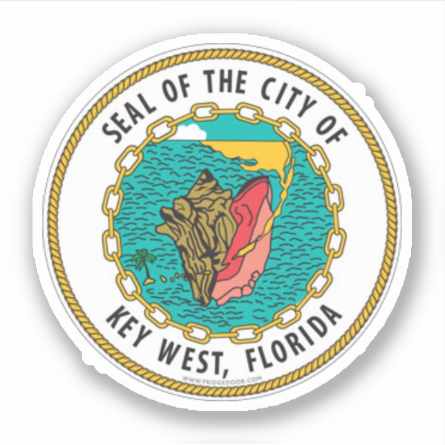 Sticker Sceau de Key West, Floride (Devant)