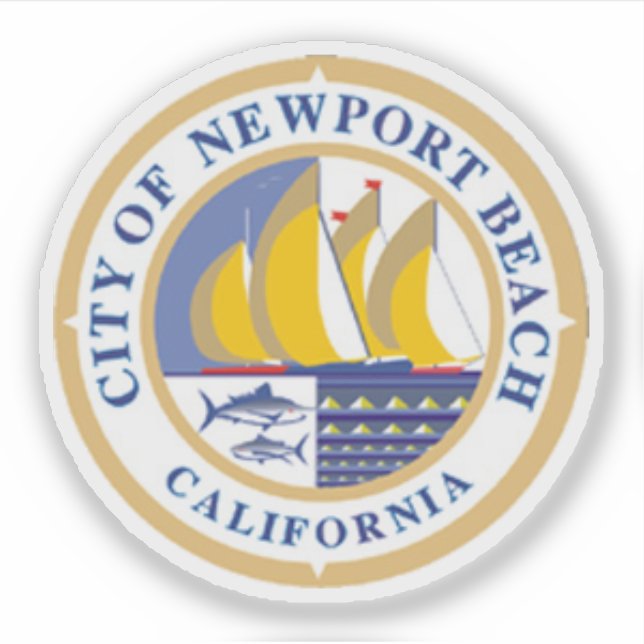 Sticker Sceau de la ville de Newport Beach, Californie (Devant)