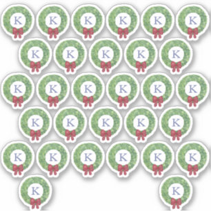 Sticker Sceau d'enveloppe de monogramme de couronne rouge 