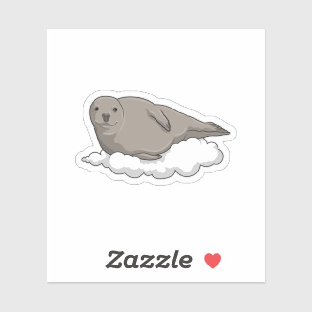 Sticker Sceau sur nuages (Feuille)