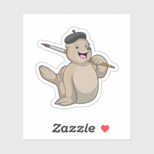 Sticker Sceller comme peintre avec pinceau