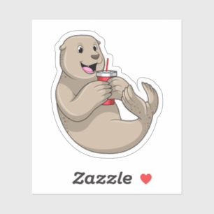 Sticker Scellez avec Mug avec paille