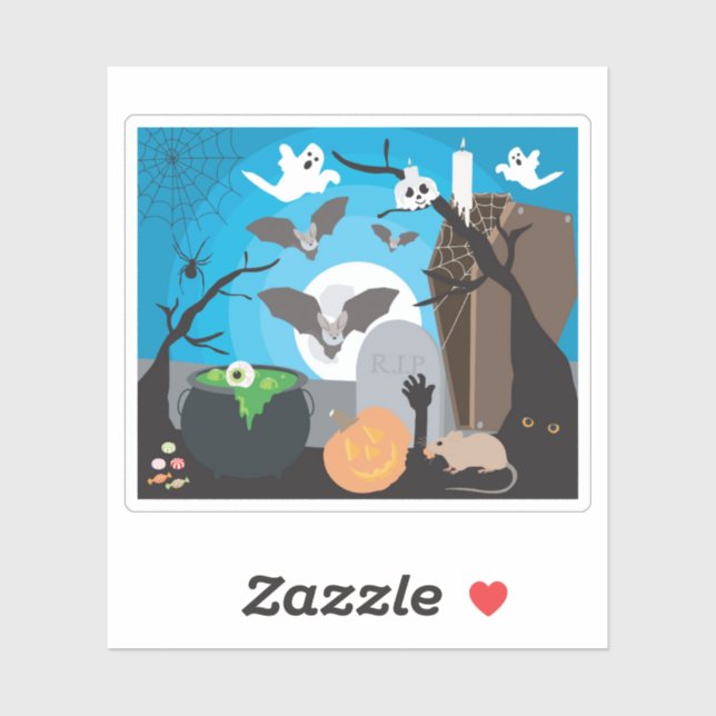 Sticker Scène d'Halloween (Feuille)