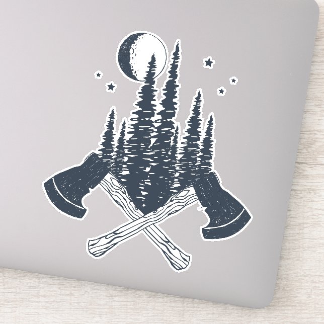 Sticker Scène Hipster Lumberjack (Détail)