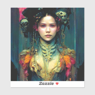 Sticker Sci-Fi Imaginaire d'oursin arc-en-ciel