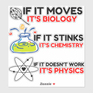 STICKER SCIENCE BIOLOGY CHIMIISTRY PHYSICS