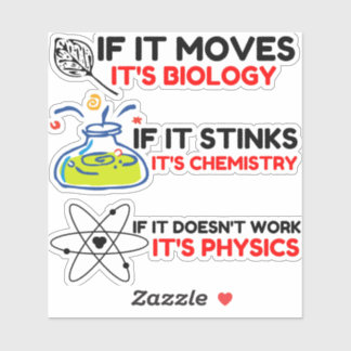 STICKER SCIENCE BIOLOGY CHIMIISTRY PHYSICS