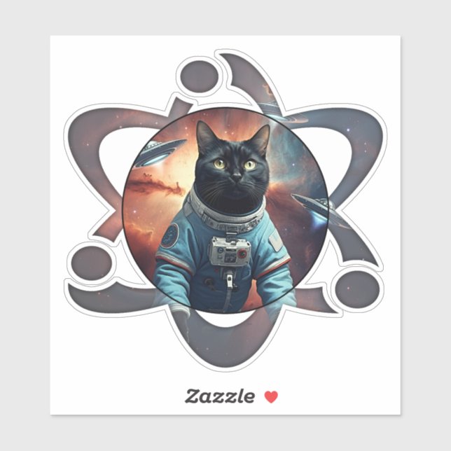 Sticker Science des chats spatiaux (Feuille)
