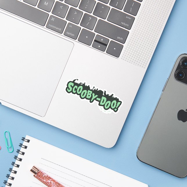 Sticker Scooby-Doo ! Logo Monster Silhouette (Ordinateur portable avec iPhone)