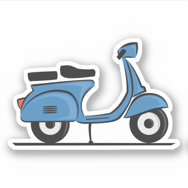 Sticker scooter bleu vespa (Devant)