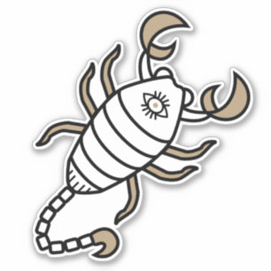 Sticker Scorpio signe d'eau symbole astrologique or noir