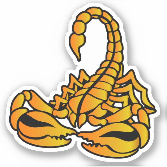 Sticker Scorpion Jaune, Style Art Tribal (Devant)