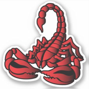 Sticker Scorpion rouge, style art tribal