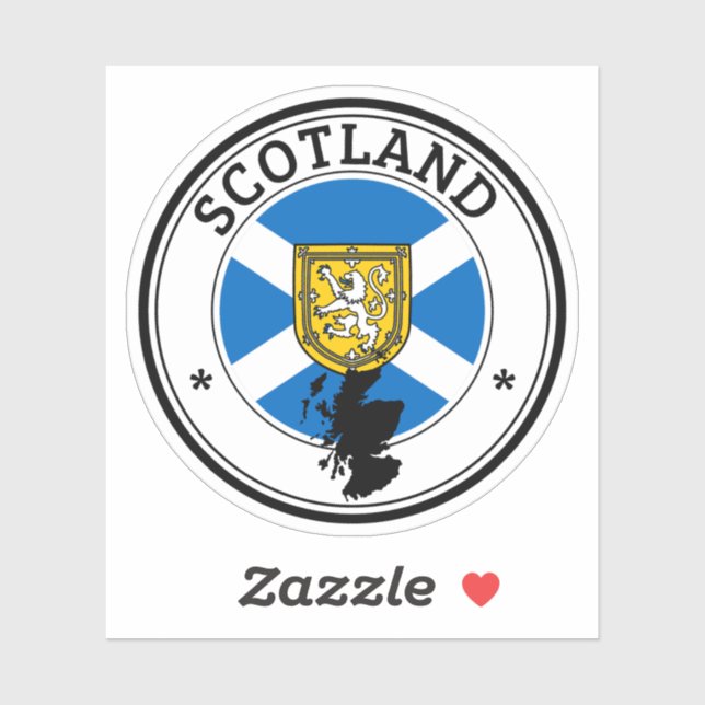 Sticker Scotland Sticker Rond Drapeau Pour Livre O (Feuille)