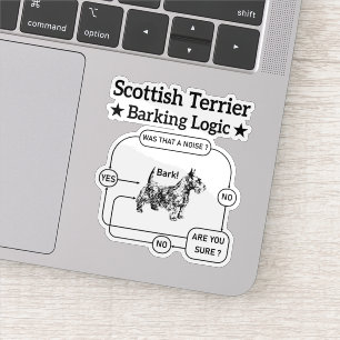 Sticker Scottish Terrier Barres Logique Drôle Chien Sarcas