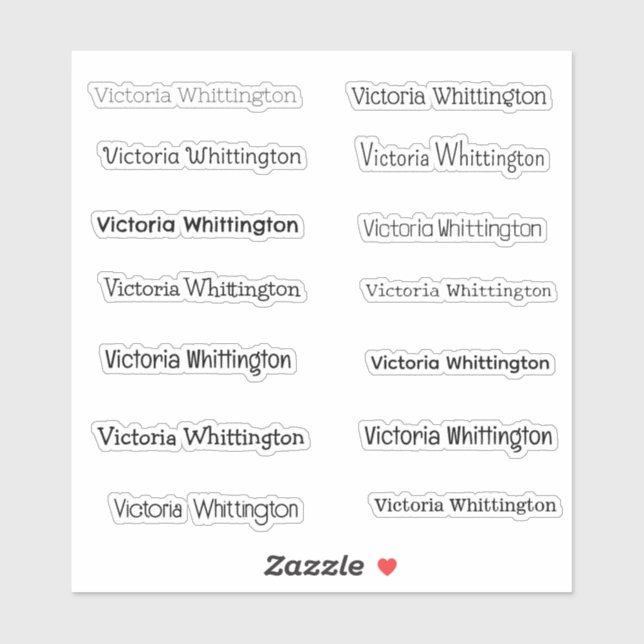 Sticker Script élégant et calligraphie Nom de la typograph (Feuille)