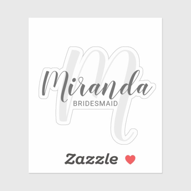 Sticker Script moderne, Bridesmaitres personnalisées (Feuille)