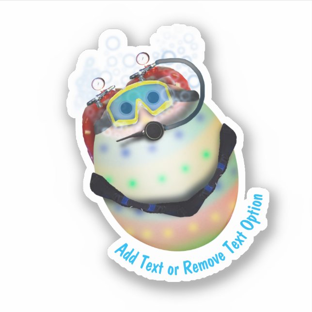 Sticker SCUBA Diving Egg Easter (Devant)