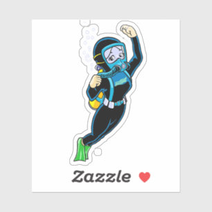 Sticker Scuba girl