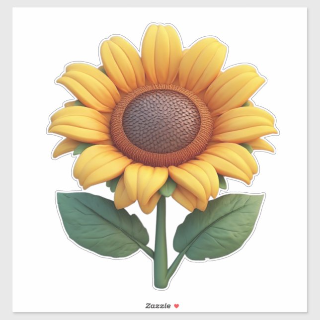 Sticker Sculpture de Tournesol Lumineux (Feuille)