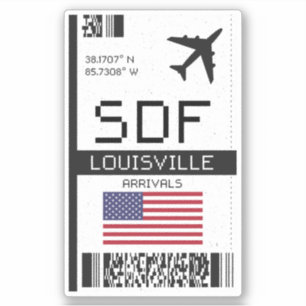 Sticker SDF Louisville, Kentucky Boarding Pass - Aéroport