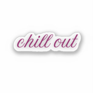 Sticker Se détendre Drôle Relax Violet Cursive