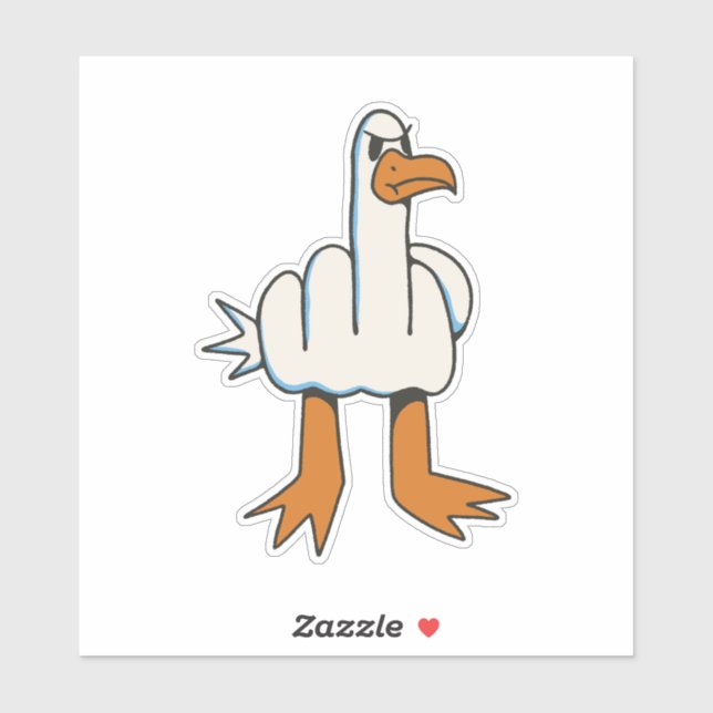 STICKER SEAGULEMENT AVEC CORPS DOIGT MOYEN (Feuille)