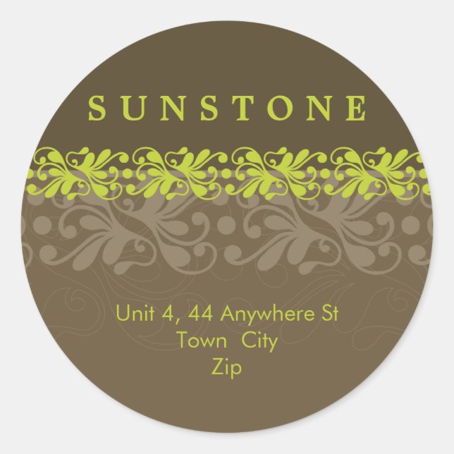 STICKER SEAL :: patterned sunstone 1 (Front)