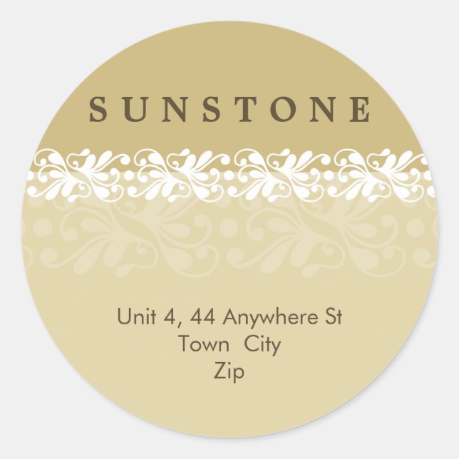 STICKER SEAL :: patterned sunstone 9 (Front)