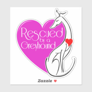 Sticker Secouru par un chien de Greyhound