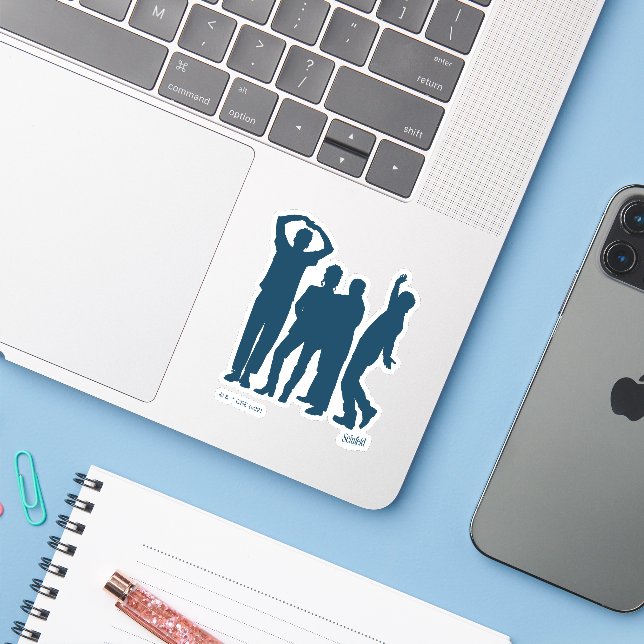Sticker Seinfeld | Graphique de silhouette de groupe (Ordinateur portable avec iPhone)