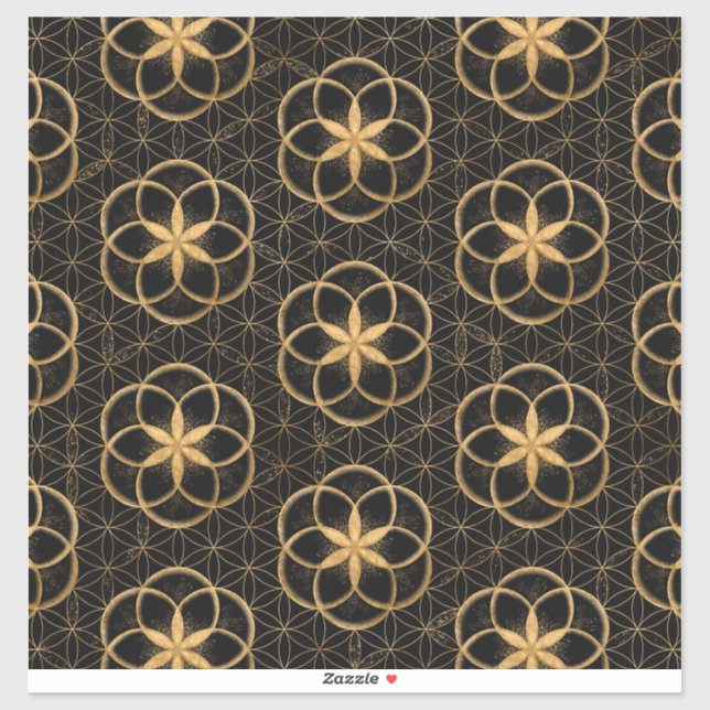 Sticker Semences de vie en Fleur de vie Motif (Feuille)