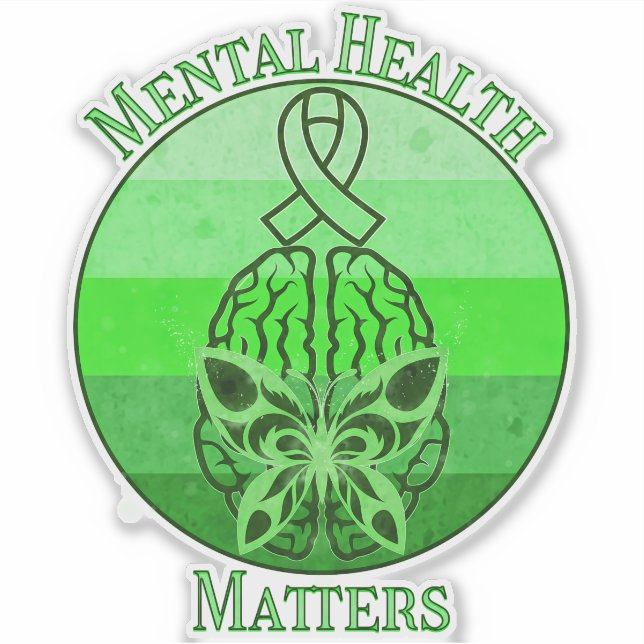 Sticker Sensibilisation à la santé mentale Sunset rétro (Devant)
